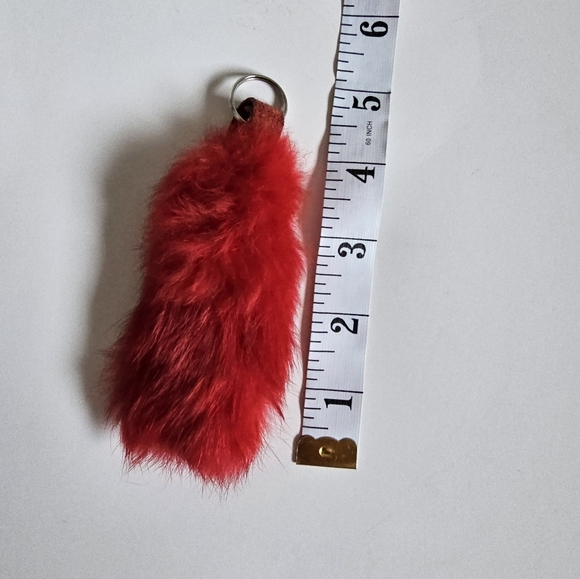 Red Rabbit Fur Keychain Accessory Lucky - Picture 4 of 4